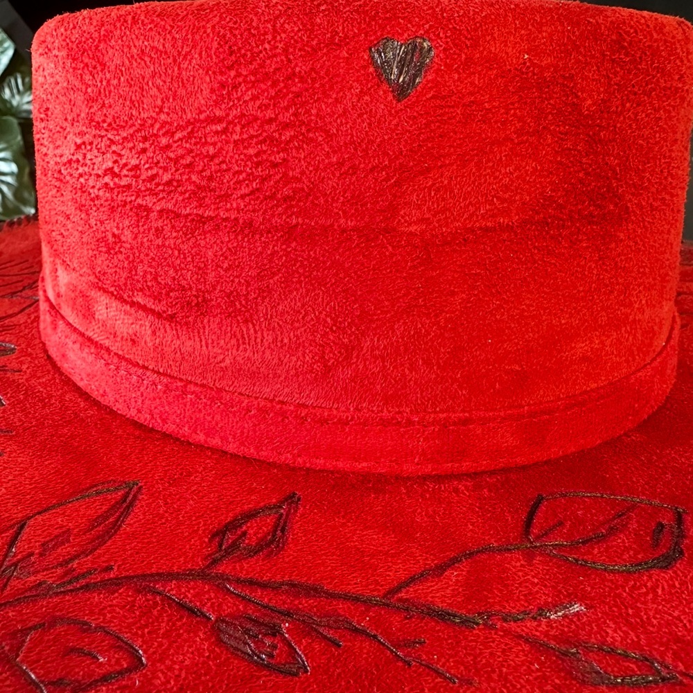 Lucky & Blessed Red Embroidered Hat